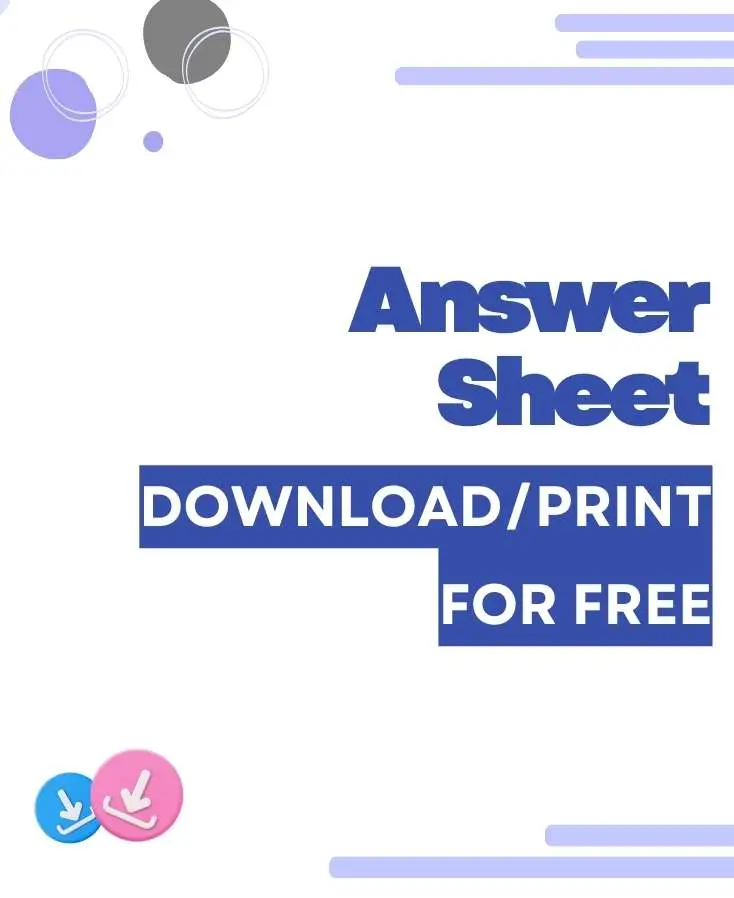 Featured downloadable resource answer sheet by GrammarGramps