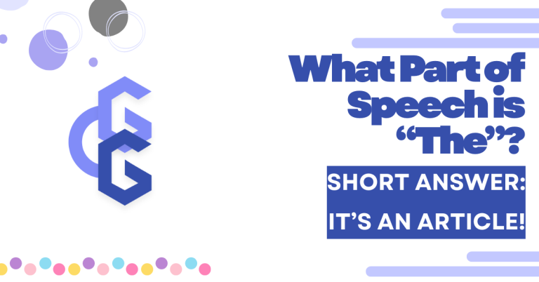 This image answers the question "What part of speech is the" by clearly mentioning that it is a definite article.